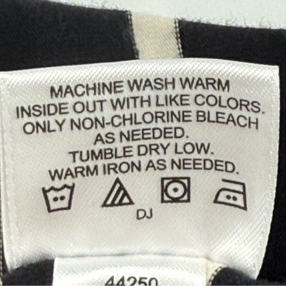 Hanna Andersson Striped Black and White Girls Dress Gold Zipper on Back Size 8 - Picture 9 of 10